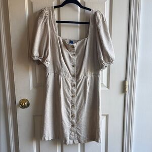 Old Navy Cream Button-Down Dress